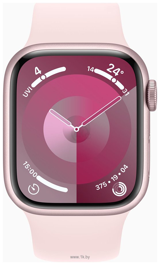 Фотографии Apple Watch Series 9 41 мм (алюминиевый корпус, розовый/розовый, спортивный силиконовый ремешок M/L)