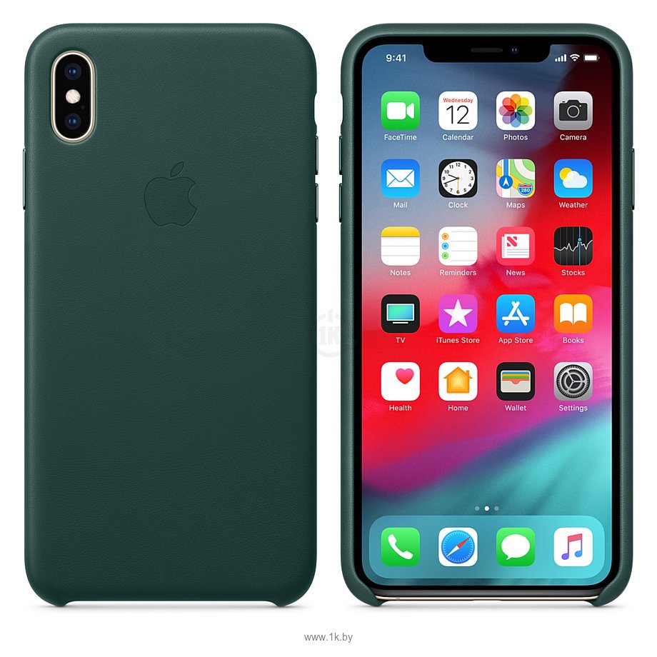 Фотографии Apple Leather Case для iPhone XS Max Forest Green