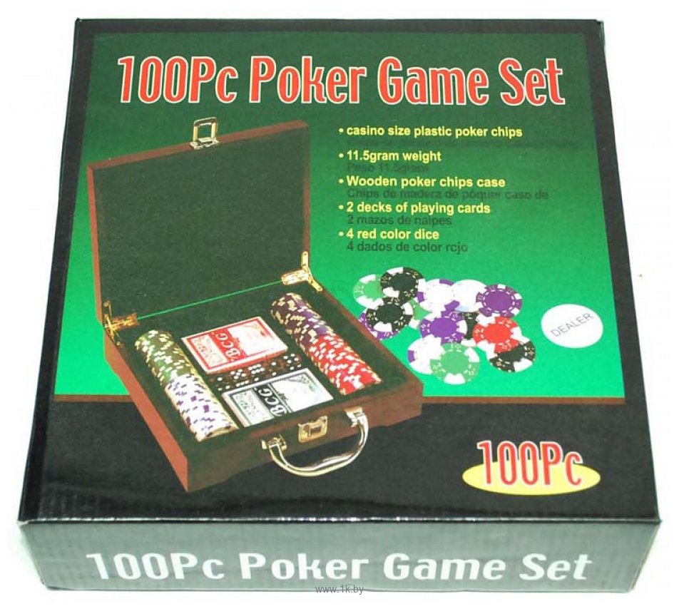 Фотографии Zez Набор для покера в чемодане 100 фишек с номиналом 6641-M1