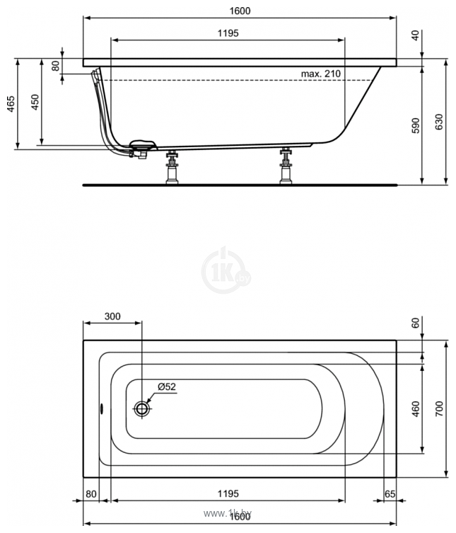 Фотографии Ideal Standard Hotline K274501 160x70