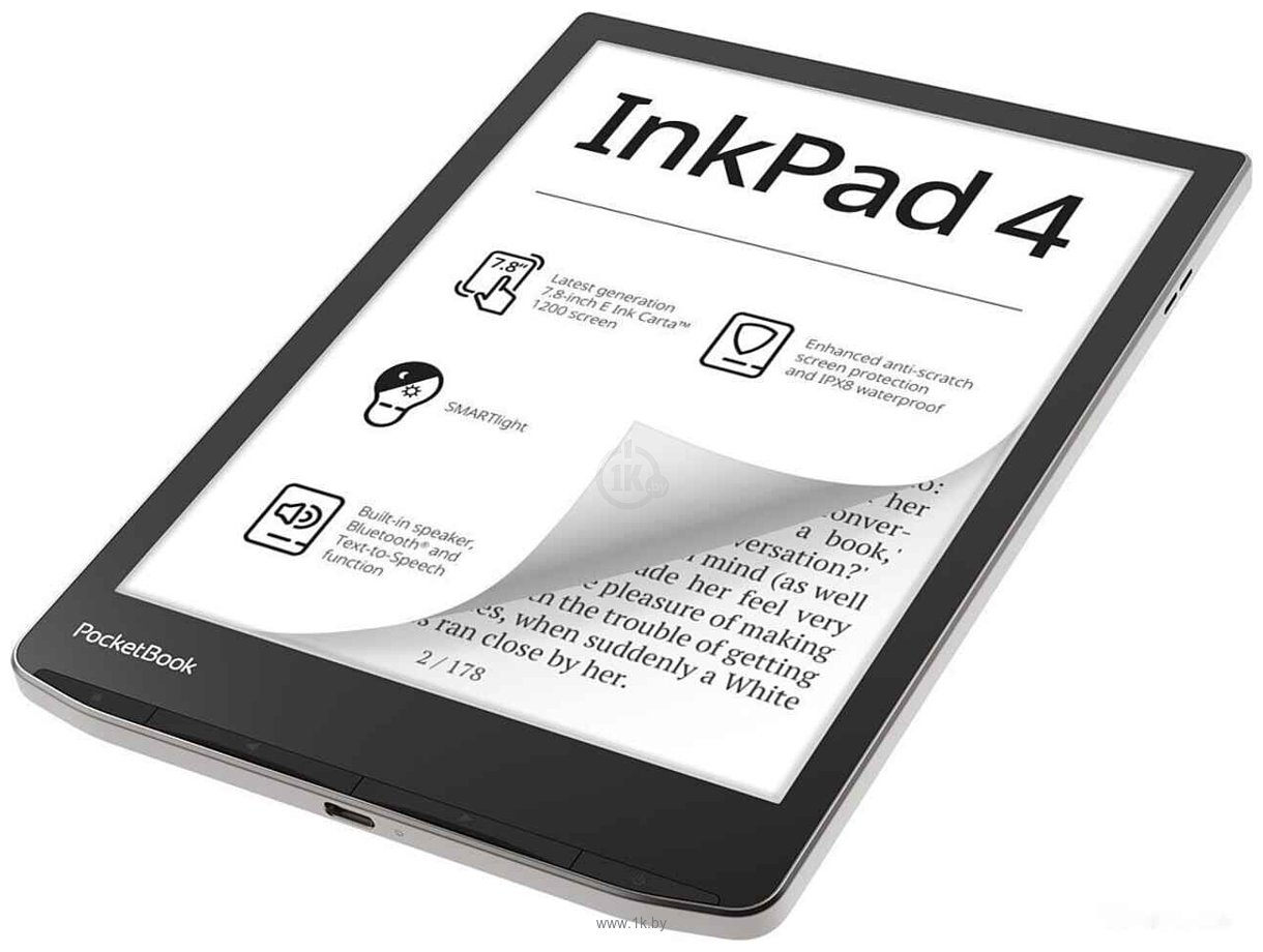 Фотографии PocketBook 743G InkPad 4 (черный/серебристый)