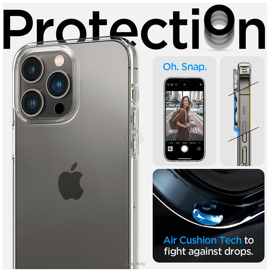 Фотографии Spigen Liquid Crystal iPhone 14 Pro Crystal Clear ACS04953 (прозрачный)