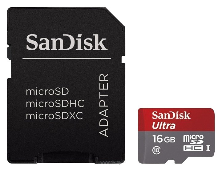 Фотографии Sandisk Ultra microSDHC Class 10 UHS-I 48MB/s 16GB + SD adapter