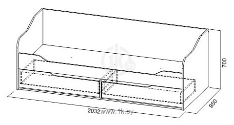 Фотографии SV-Мебель МС Грей 90х200 91399 (цемент светлый/белый)