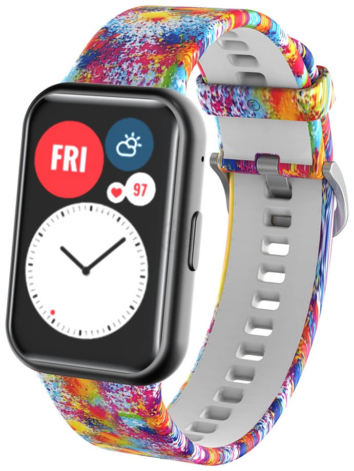 Фотографии Rumi силиконовый для Huawei Watch FIT, Watch FIT Elegant (цветные брызги)