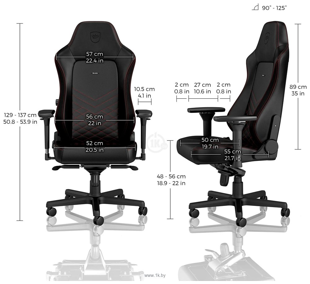 Фотографии Noblechairs Hero PU (черный/красный)