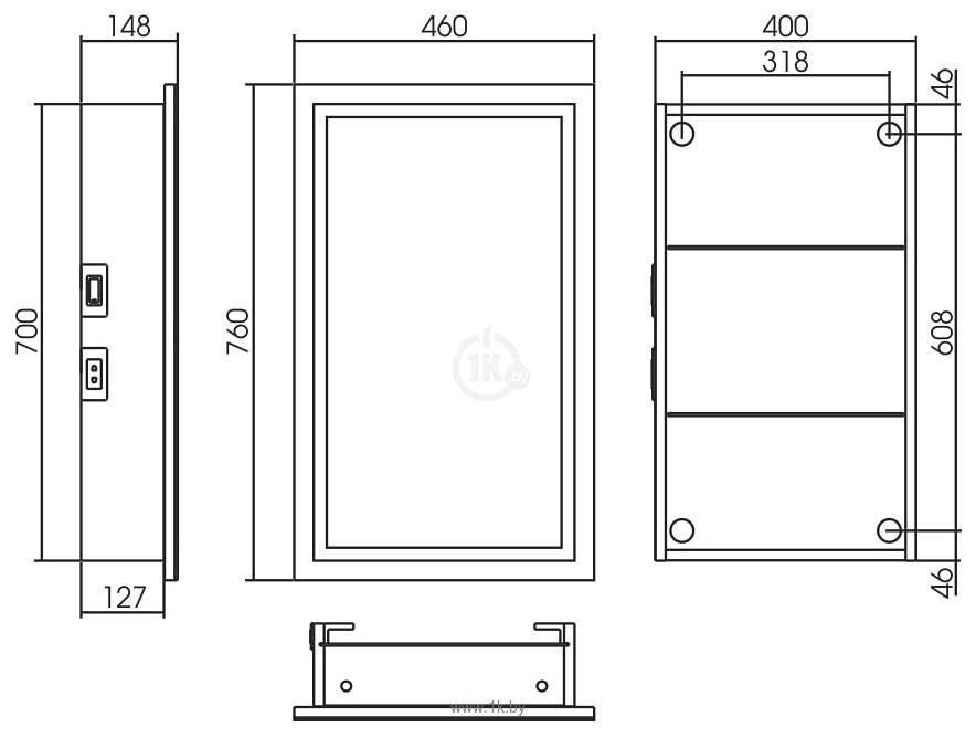 Фотографии Silver Mirrors  Munchen-Anthracite 428x728 LED-00002667