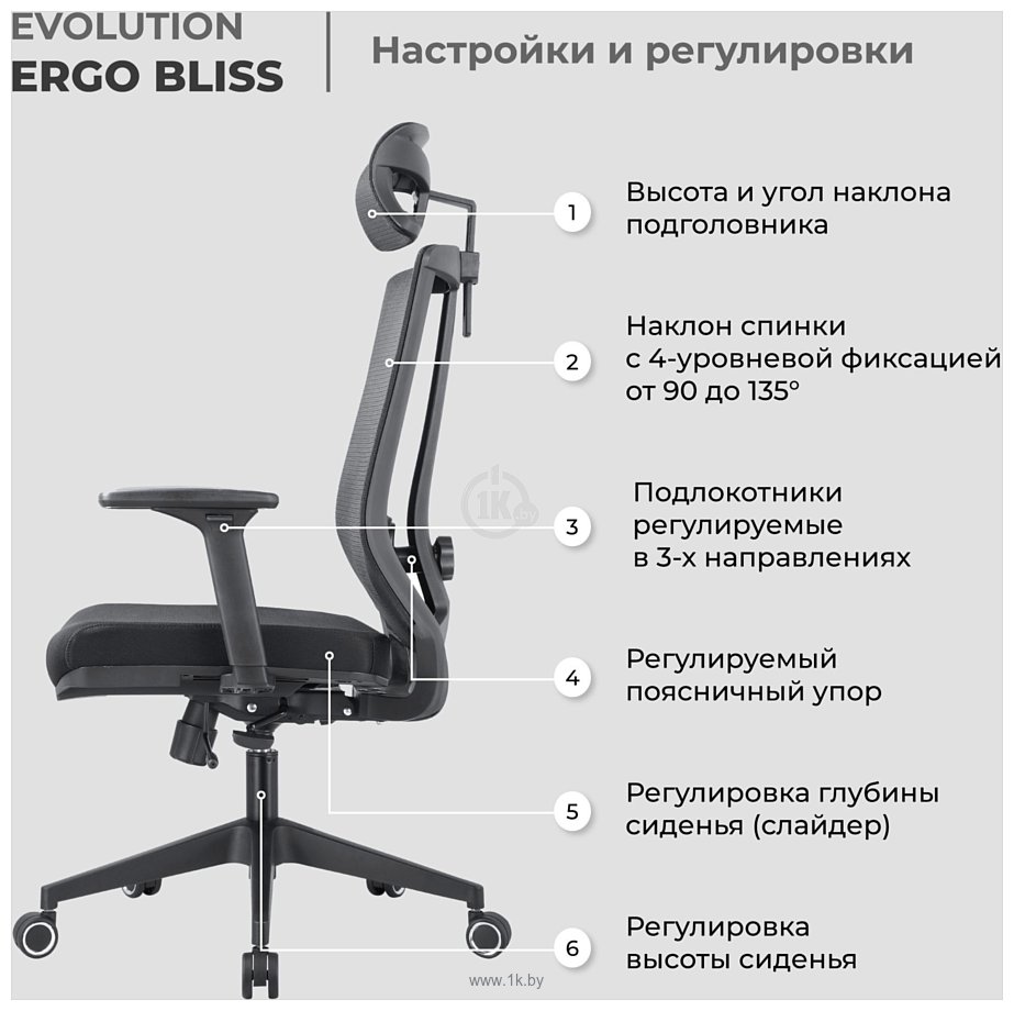 Фотографии Evolution ERGO BLISS Black (черный)