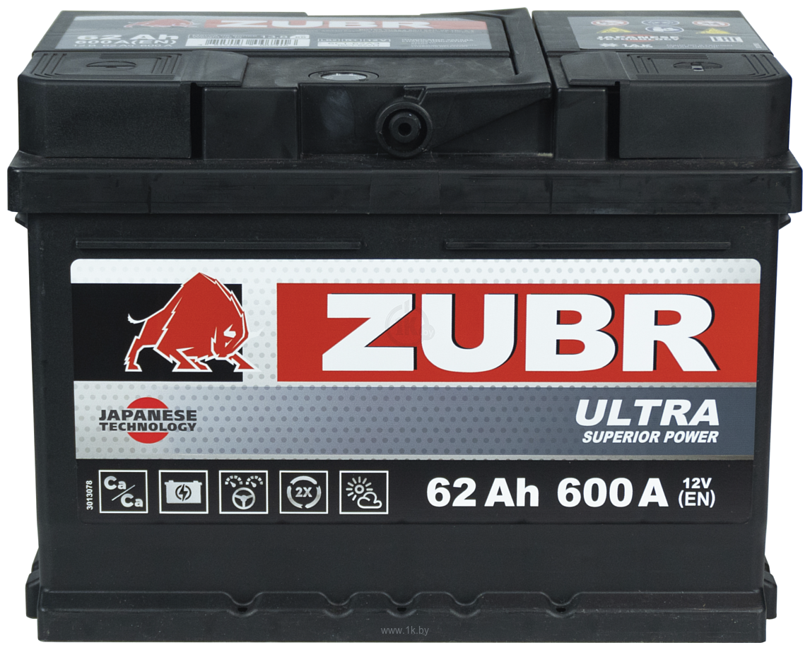 Фотографии Zubr Ultra Yuasa R+ Турция (62Ah)