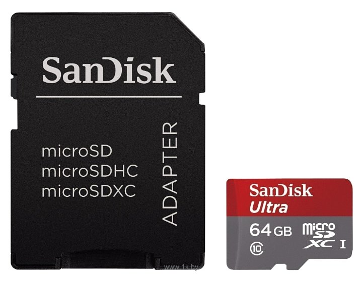 Фотографии Sandisk Ultra microSDXC Class 10 UHS-I 48MB/s 64GB + SD adapter