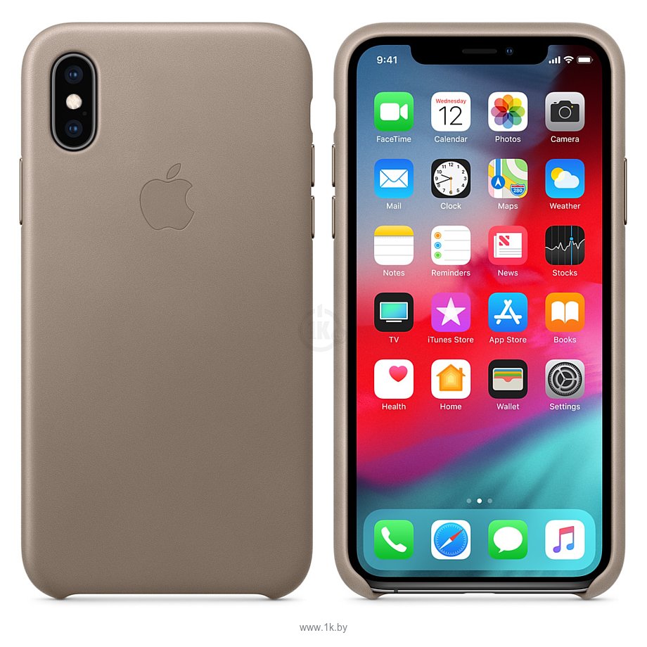 Фотографии Apple Leather Case для iPhone XS Taupe