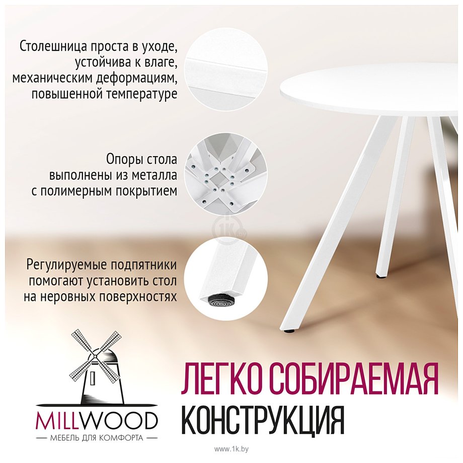 Фотографии Millwood Олесунн D800 (18 мм, белый/металл белый)