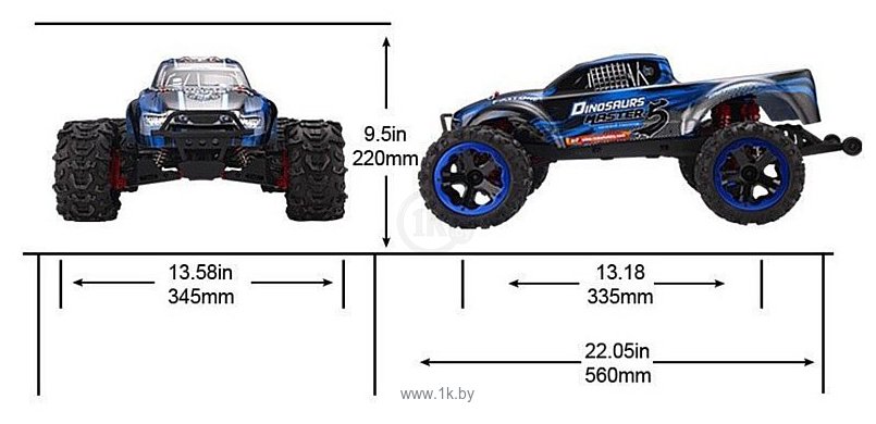 Фотографии Remo Hobby Dinosaurs Master 5 RH8036 1:8 (тюнинг) (синий)