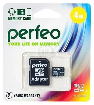 Фотографии Perfeo PF4GMCSH10A microSDHC 4GB (с адаптером)