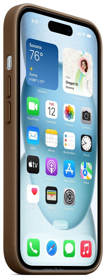 Фотографии Apple MagSafe FineWoven Case для iPhone 15 (серо-коричневый)
