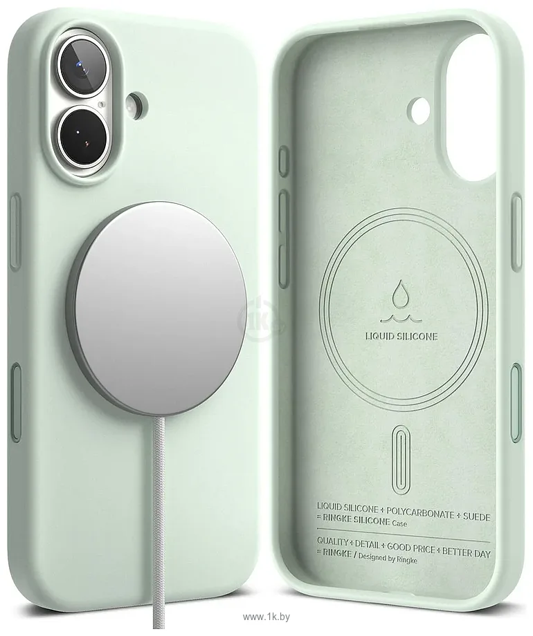 Фотографии Ringke Silicone Magnetic для iPhone 17 (Soft Mint) Фотографии Ringke Silicone Magnetic для iPhone 17 (Soft Mint)