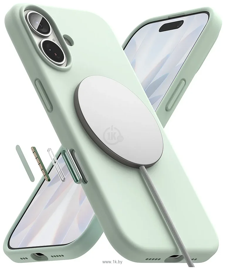 Фотографии Ringke Silicone Magnetic для iPhone 17 (Soft Mint) Фотографии Ringke Silicone Magnetic для iPhone 17 (Soft Mint)