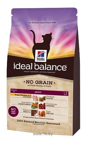 Фотографии Hill's (2 кг) Ideal Balance Feline Adult No Grain with Fresh Chicken & Potato