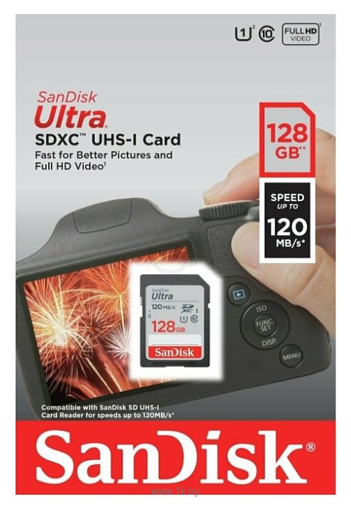 Фотографии SanDisk Ultra SDXC Class 10 UHS-I 120MB/s 128GB