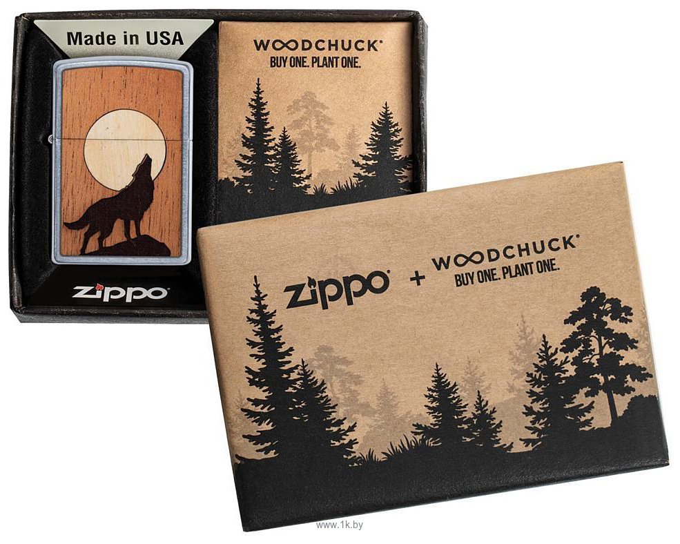Фотографии Zippo 49043 Woodchuck USA Howling Wolf