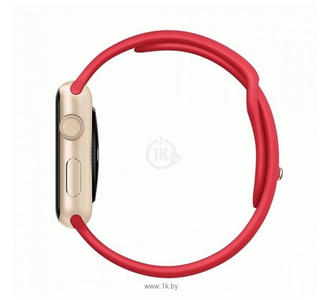 Фотографии Apple Watch Sport 42mm Gold with Red Sport Band (MMEE2)