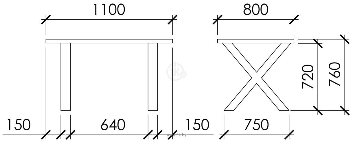 Фотографии Buro7 Икс 110 (с обзолом и сучками, дуб натуральный/черный)