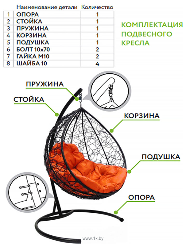 Фотографии M-Group XL 11120109 (белый ротанг/серая подушка)