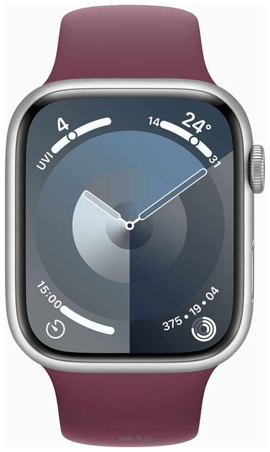 Фотографии Apple Watch Series 9 LTE 45 мм (алюминиевый корпус, спортивный силиконовый ремешок S/M)