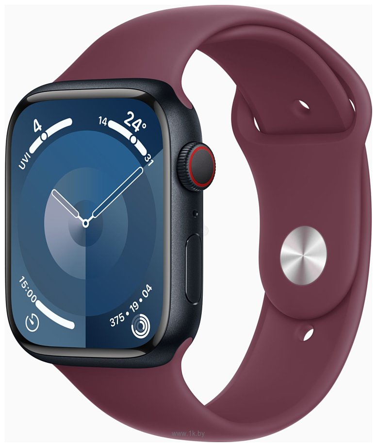 Фотографии Apple Watch Series 9 LTE 45 мм (алюминиевый корпус, спортивный силиконовый ремешок S/M)