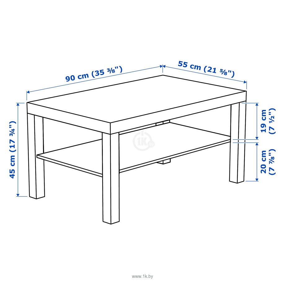 Фотографии Ikea Лакк (белый/клетчатый орнамент) 304.271.19