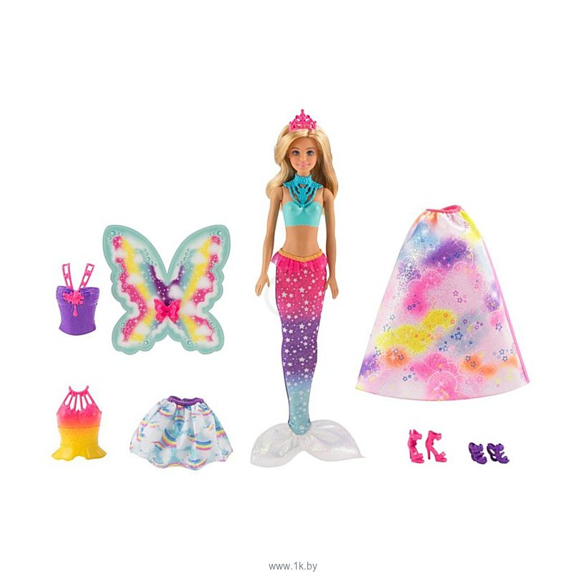 Фотографии Barbie Dreamtopia Doll with 3 Fairytale Costumes FJD08