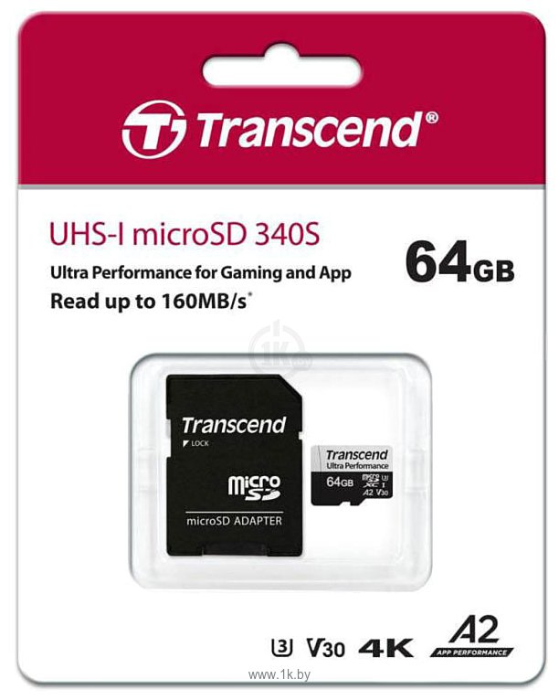 Фотографии Transcend microSDXC 340S 64GB (с адаптером)