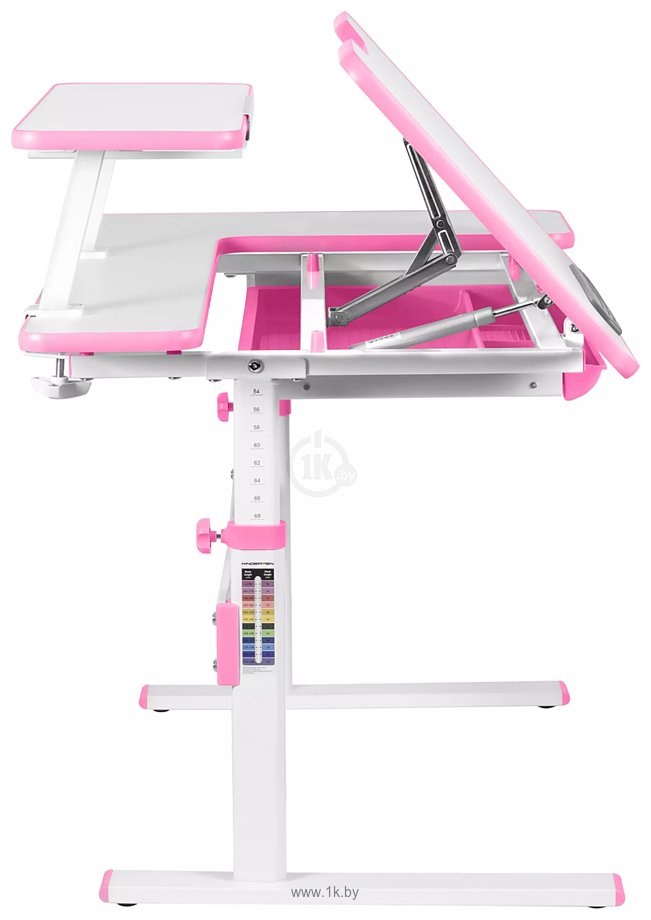 Фотографии Anatomica Dunga + надстройка + органайзер + подставка для книг с розовым креслом Ragenta (белый/розовый)