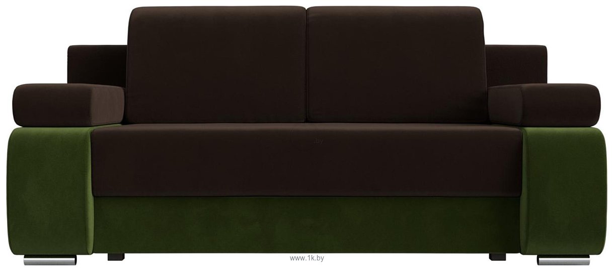 Фотографии Лига диванов Денвер 115538 (микровельвет, коричневый/зеленый)