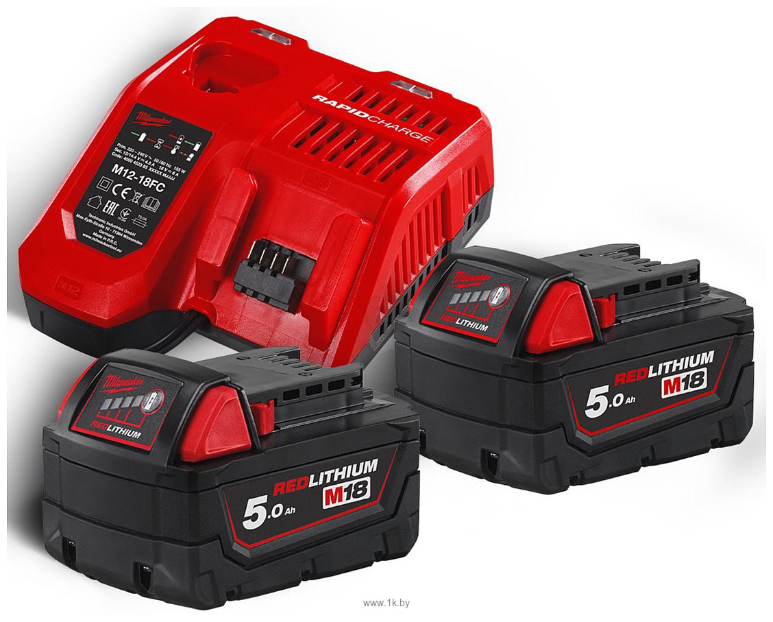 Фотографии Milwaukee M18FSAGV125XB/M18VC-2/M18NRG-502 / A003MLW (с пылесосом, энергокомплектом)