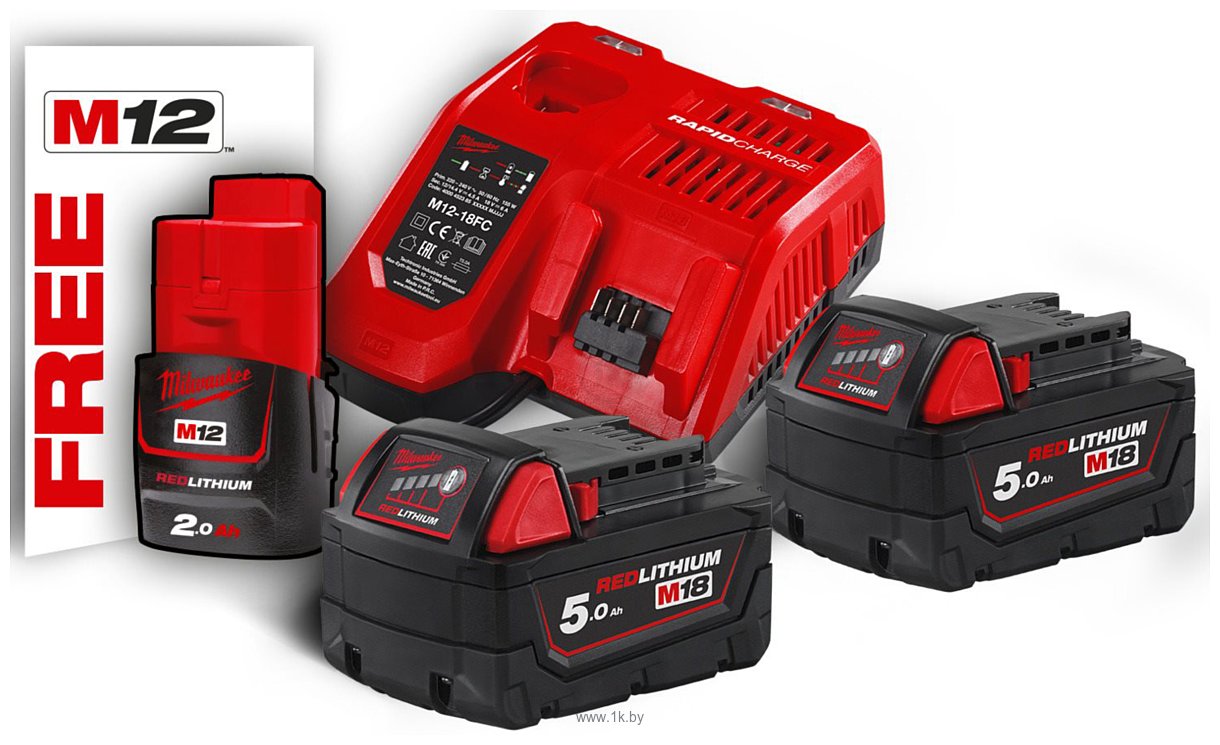 Фотографии Milwaukee M18FSAGV125XB/M18VC-2/M18NRG-502 / A003MLW (с пылесосом, энергокомплектом)