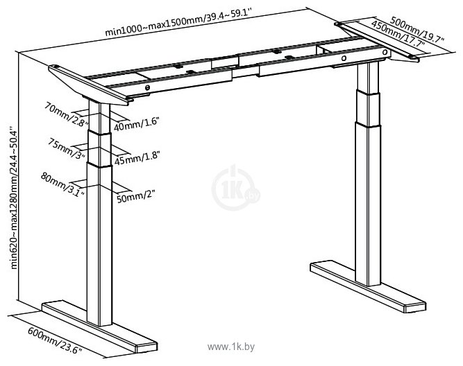 Фотографии Smartstol Slim 140x80x1.8 (черный/белый)