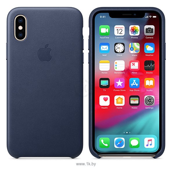 Фотографии Apple Leather Case для iPhone XS (синие сумерки)
