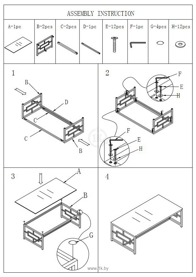 Фотографии Stool Group Бруклин 120x60 ECT-013 (прозрачное стекло/сталь серебристый)