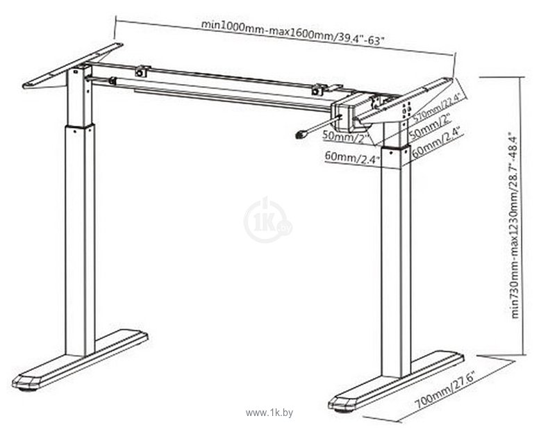 Фотографии ErgoSmart Electric Desk 1360x800x36 мм (дуб мореный/белый)