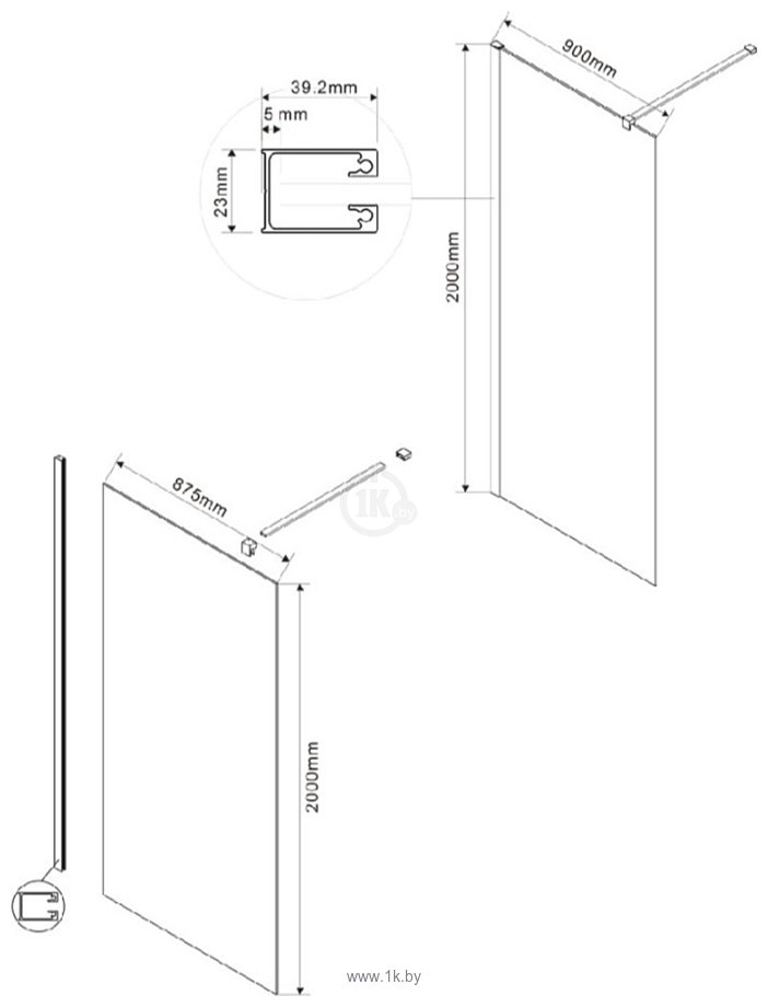 Фотографии Vincea Walk-In VSW-1H900CG (хром/тонированное)