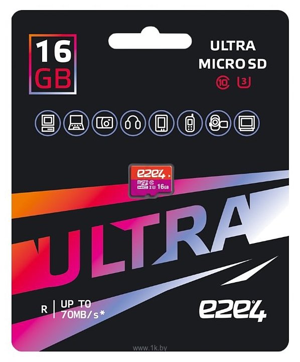 Фотографии e2e4 Ultra microSDHC Class 10 UHS-I U3 70 MB/s 16GB