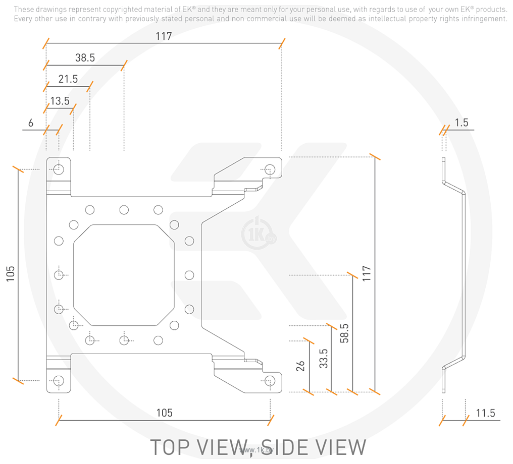 Фотографии EKWB EK-Loop Uni Pump Reservoir Bracket 120 мм