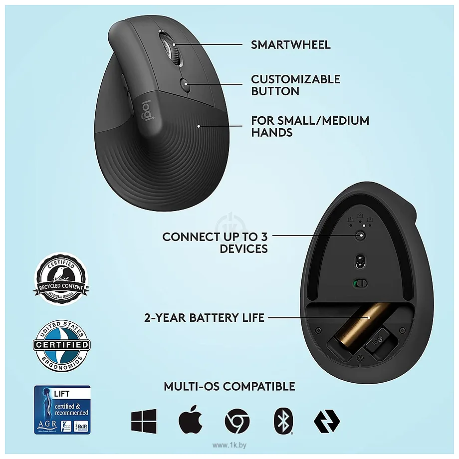 Фотографии Logitech Lift graphite Фотографии Logitech Lift graphite