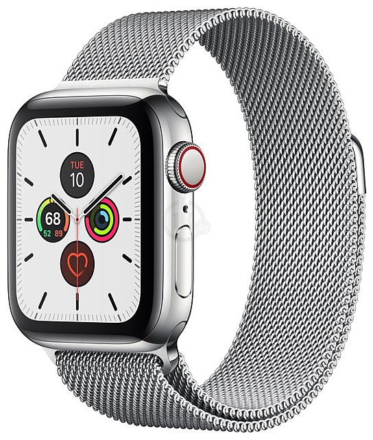 Фотографии Apple Watch Series 5 40mm GPS + Cellular Stainless Steel Case with Milanese Loop