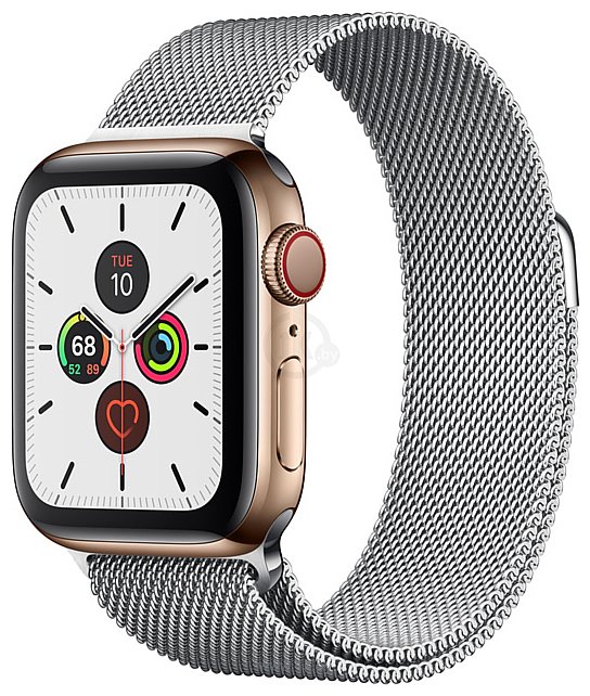 Фотографии Apple Watch Series 5 40mm GPS + Cellular Stainless Steel Case with Milanese Loop