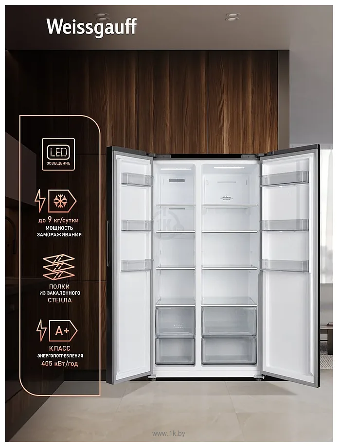 Фотографии Weissgauff WSBS 550 Built-in NoFrost Inverter Black Glass Фотографии Weissgauff WSBS 550 Built-in NoFrost Inverter Black Glass