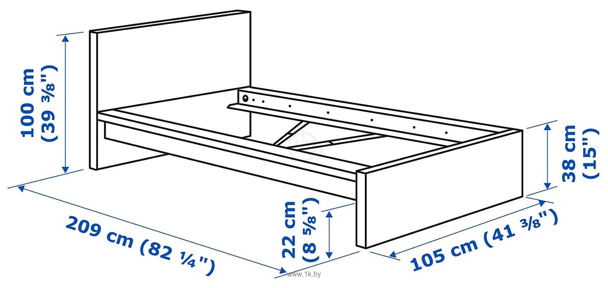 Фотографии Ikea Мальм 200x90 (коричневый ясень, Леирсунд) 192.278.81