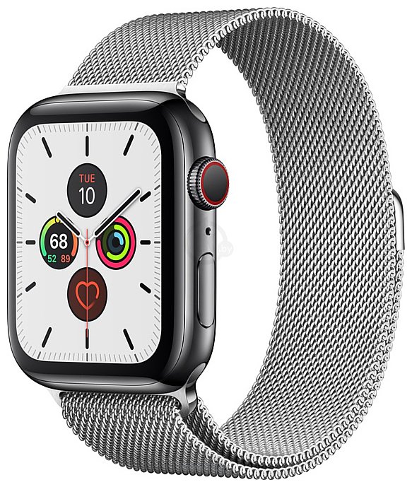 Фотографии Apple Watch Series 5 44mm GPS + Cellular Stainless Steel Case with Milanese Loop