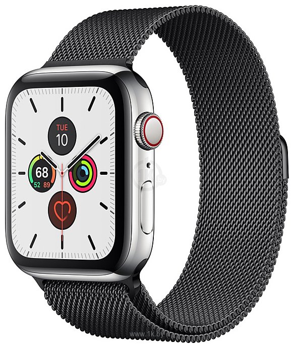 Фотографии Apple Watch Series 5 44mm GPS + Cellular Stainless Steel Case with Milanese Loop